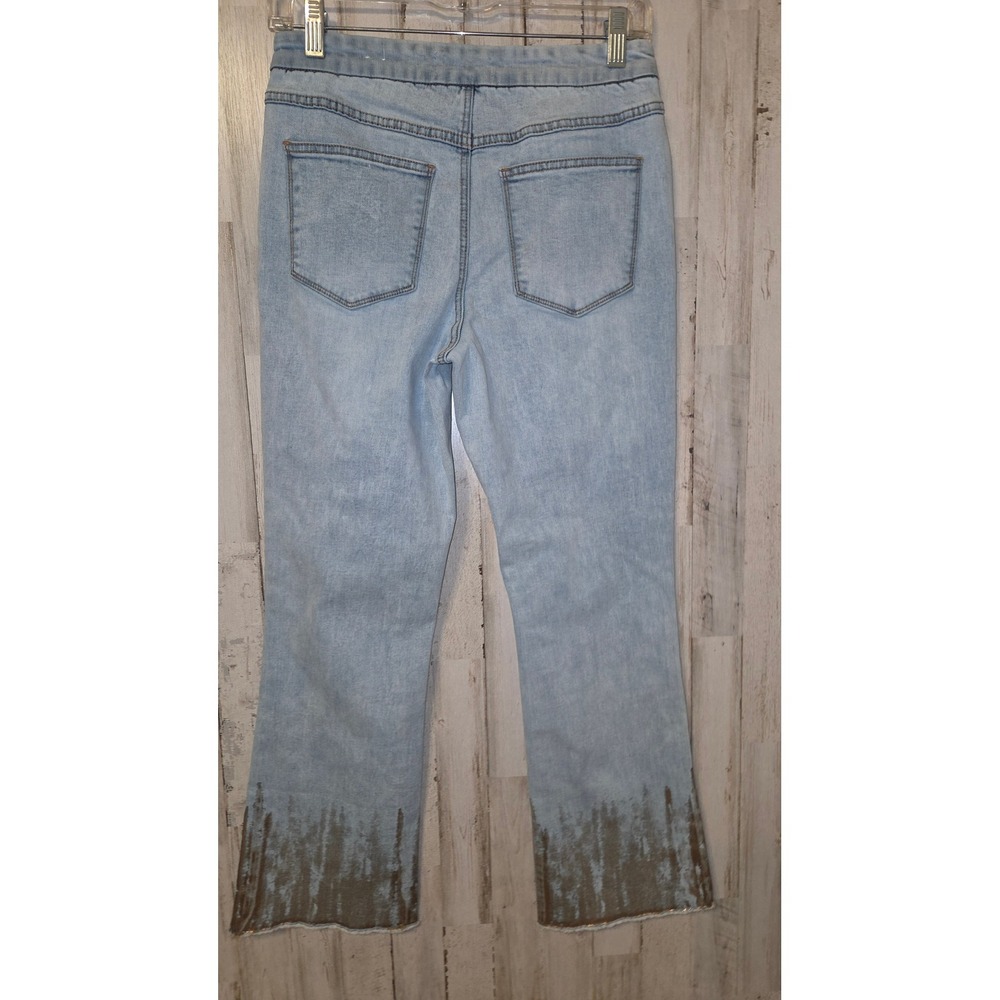 EUC Tribal Jeans 4 Audrey Mid-Rise Straight Crop Embellished Pull-on - Picture 2 of 4